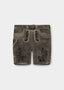 Herren Lederhose "Schafkopf" (graubraun/blau)