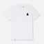 Weißes Herren T-Shirt Monsieur Waldi mit kleinem Dackel-Stickmotiv auf hellem Hintergrund