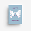 Liebevolle Postkarte mit der Aufschrift Happy Wedding