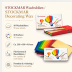 Vorteilsbild zu STOCKMAR Wachsfolien mit 18 Farben, Maßen und Einsatzmöglichkeiten für Kerzen und Bastelideen