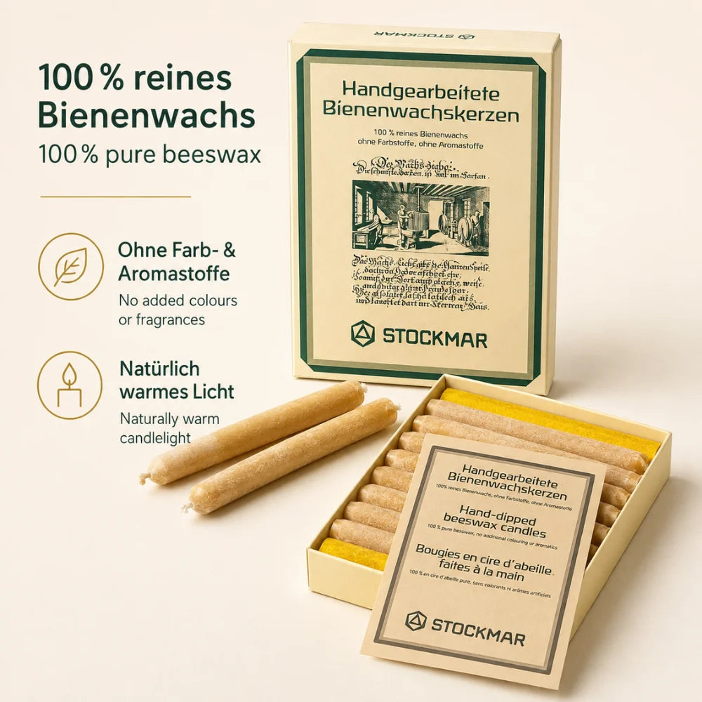 STOCKMAR Bienenwachskerzen aus 100 Prozent reinem Bienenwachs ohne Farb- und Aromastoffe