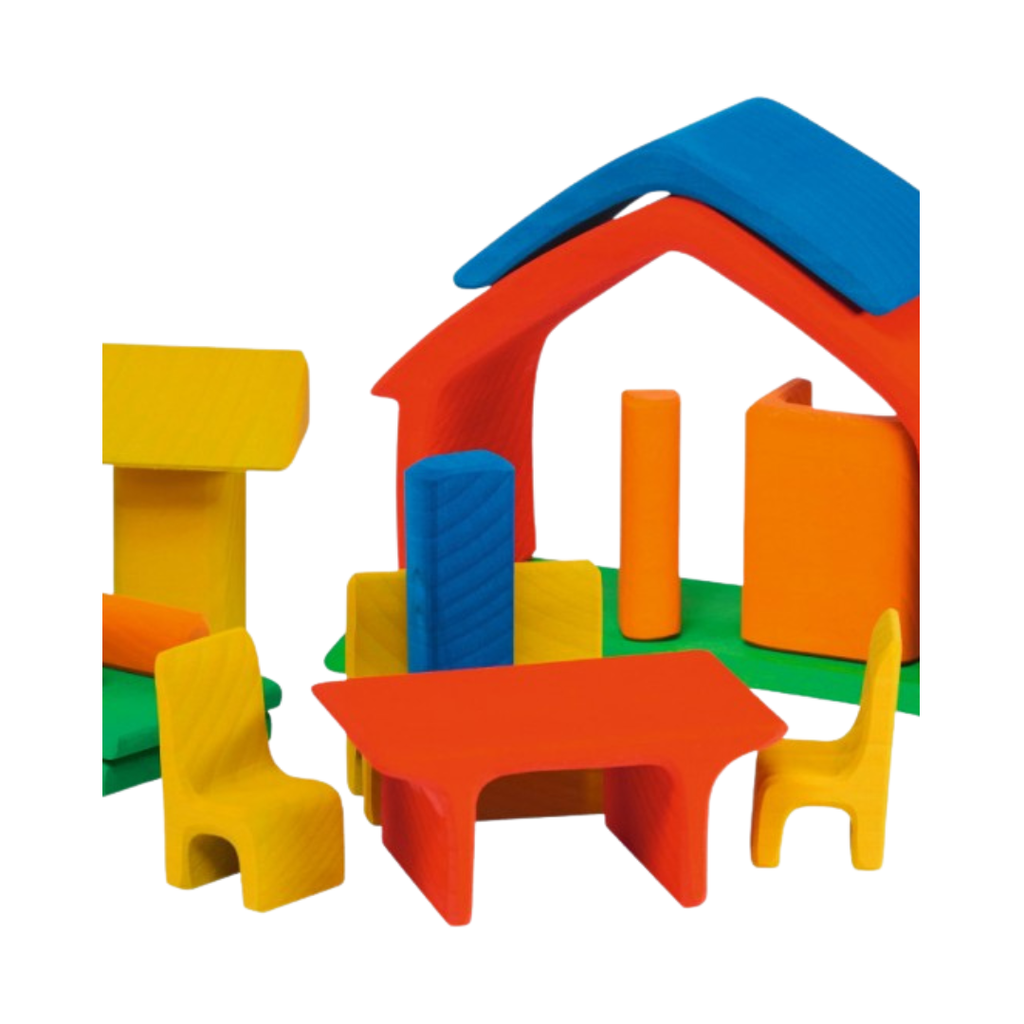 Regenbogenhaus mit Möbeln (ab 2 Jahren)