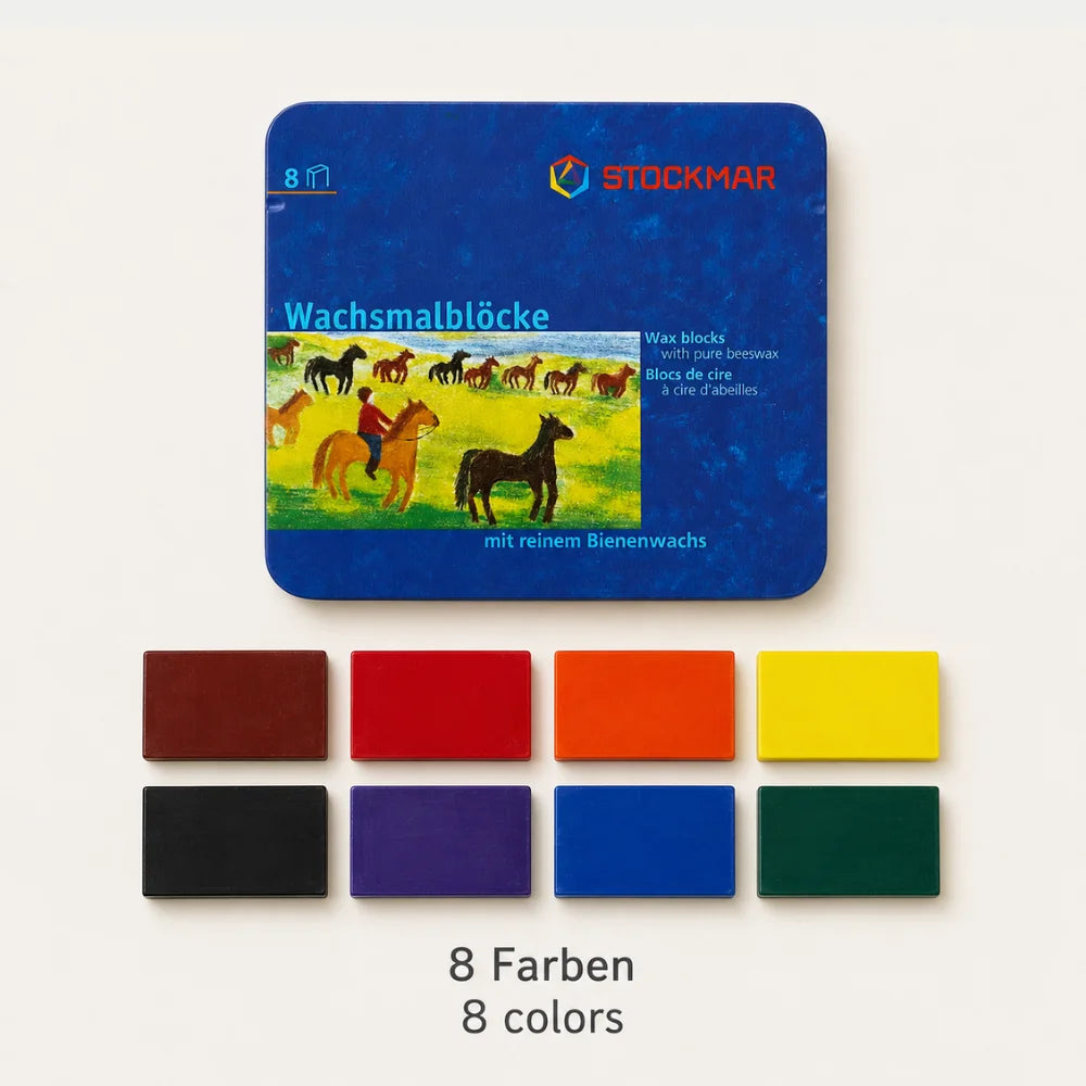 STOCKMAR Wachsmalblöcke in 8 Farben mit geschlossenem Blechetui