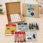 Lieferumfang des Adventskalenders mit 24 Tütchen, Zahlenaufklebern, 5 Meter Schnur und Verpackung