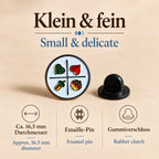 Bayerischer Schafkopf Emaille-Pin 16,5 mm mit Gummiverschluss als kleiner Trachten Anstecker aus Metall