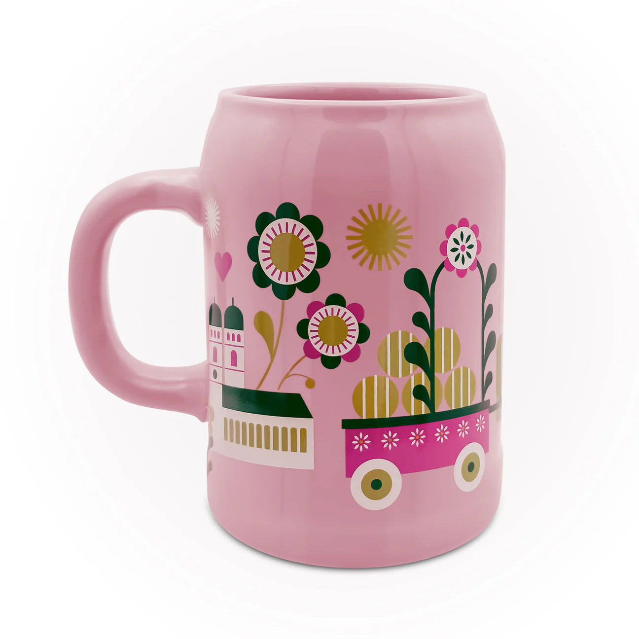 Oktoberfest Bierkrug für Frauen als Geschenk in rosa Farbe