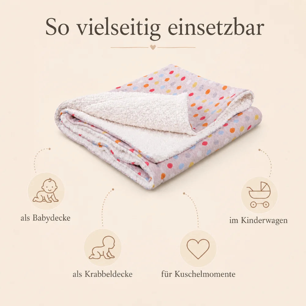 Vielseitige Einsatzmöglichkeiten der EFIE Babydecke Pünktchen für Zuhause und Kinderwagen