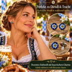 Blaue Edelweiß Ohrstecker zu Dirndl und Tracht – dezenter Schmuck mit bayerischem Charme