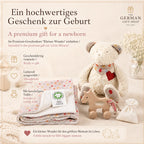 Efie Teddy mit Herz im Premium-Geschenkset „Kleines Wunder“ als hochwertiges Geschenk zur Geburt