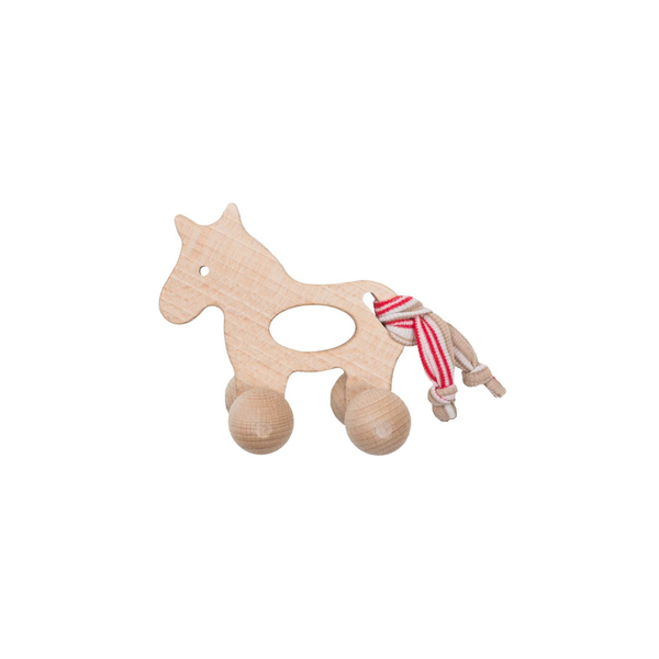 Holzgreifling Pony mit Rollen von Efie