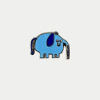 Blauer Elefant Emaille Pin aus Hartemaille mit Metallfassung – kleines Geschenk, Mitbringsel und Accessoire für Kinder und junge Erwachsene