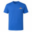 Engel Aloisius T-Shirt blau mit Brusttasche und kleinem Aloisius-Motiv auf weißem Hintergrund