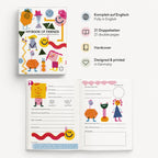 Englisches Freundebuch My Book of Friends mit 21 Doppelseiten, Hardcover und Herstellung in Deutschland