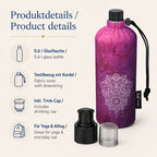 Produktdetails der Emil Trinkflasche 0,6 Liter mit Textilbezug, Trink-Cap und Glasflasche