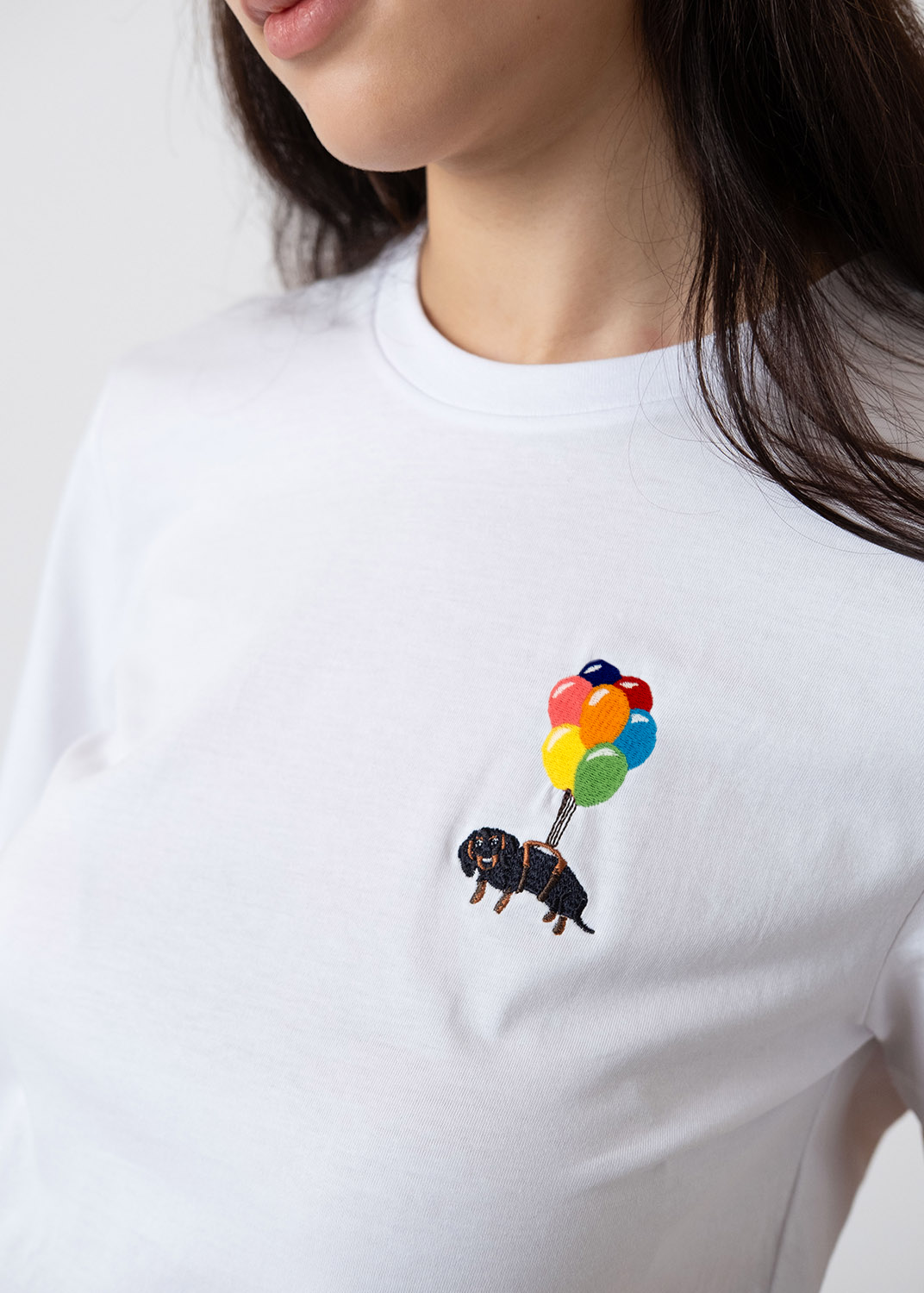 Damen T-Shirt "Dackelexpress" (weiß) Zweitbild
