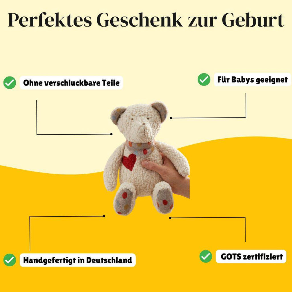 Efie Teddy mit Herz – Das GOTS-zertifizierte Kuscheltier aus Bio-Baumwolle für Babys & Kleinkinder