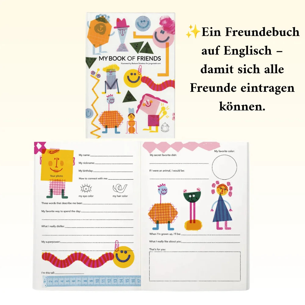 Geschenk zur Einschulung – Bundle mit Freundebuch & Wachsmalstiften Zweitbild