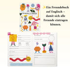 Ein Freundebuch auf Englisch ist Bestandteil im Einschulungs Geschenk-Bundle von The German Gift Shop