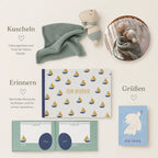Taufgeschenk-Bundle zum Kuscheln, Erinnern und persönliche Grüße schreiben