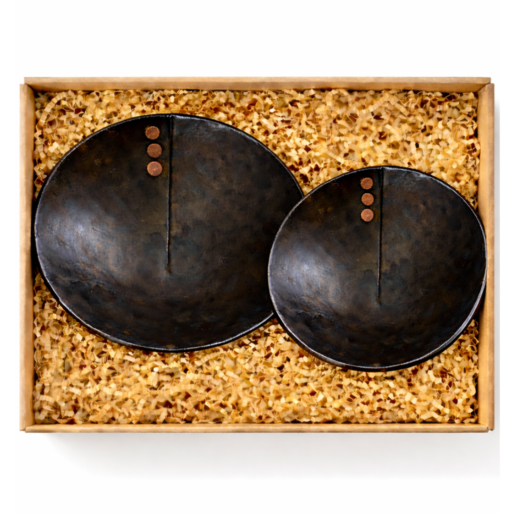 🎁 Geschenkset Handgeschmiedete Dekoschalen