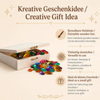 Glitzer-Schatz in bemalbarer Holzkiste als kreative Geschenkidee für Geburtstag und Schultüte