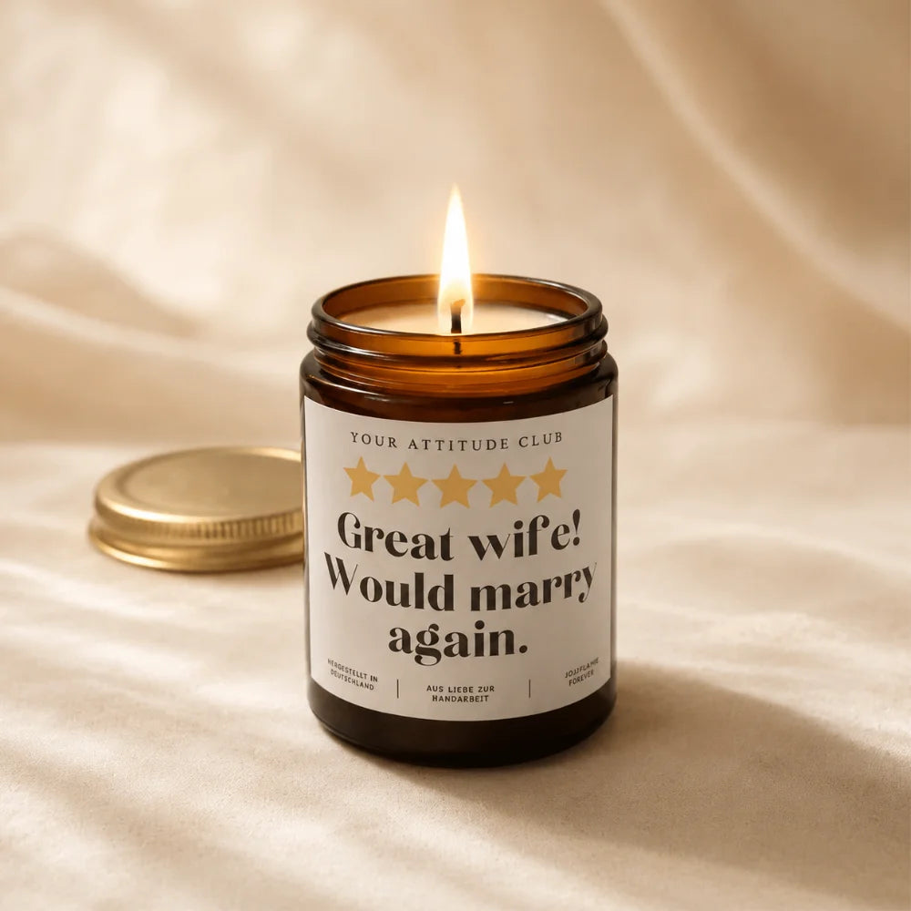 Great Wife Kerze 120 ml im amberfarbenen Glas mit Deckel Hauptbild