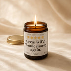 Great Wife Kerze 120 ml im amberfarbenen Glas mit Deckel