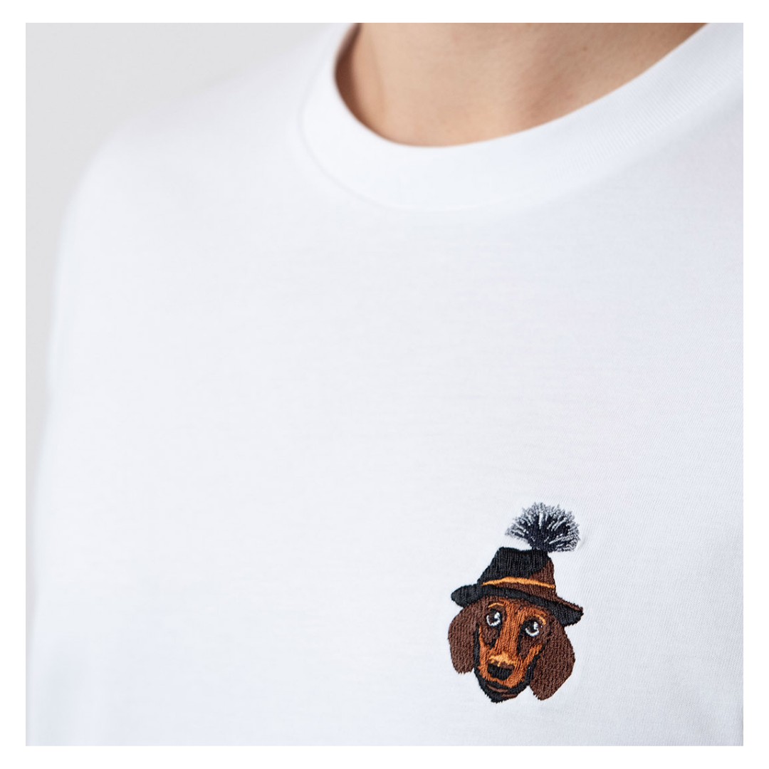 Herren T-Shirt "Monsineur Waldi" (weiß)