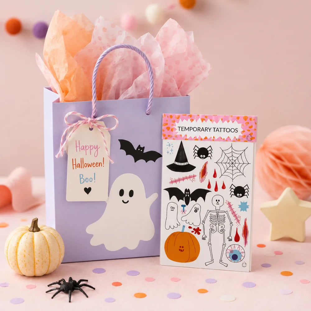 Temporäre Tattoos für Kinder mit Halloween Motiv in Geschenktuete