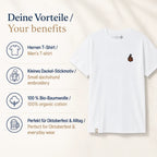 Herren T-Shirt mit Dackel-Stickerei aus Bio-Baumwolle – ideal für Oktoberfest und Alltag