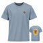 Bavarian Trinity Herren T-Shirt blaugrau mit kleinem Brustmotiv und großem Rückendruck