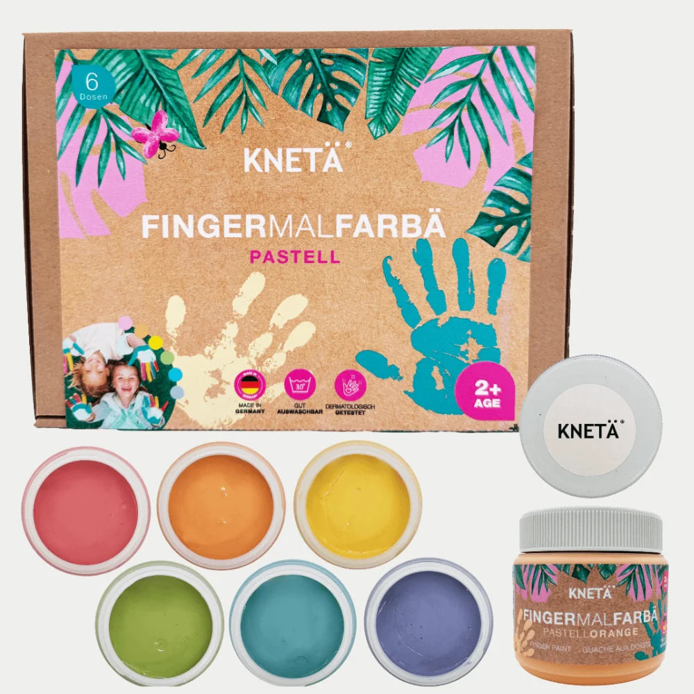 KNETÄ Fingerfarben-Set Pastell mit 6 Farben für Kinder ab 2 Jahren Hauptbild