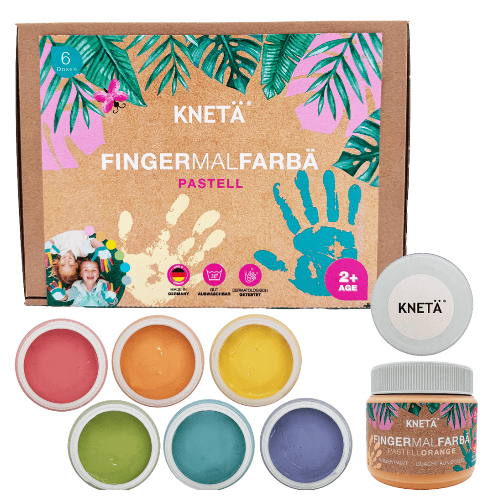 Fingerfarben-Set Pastell von KNETÄ (6 x 150ml)