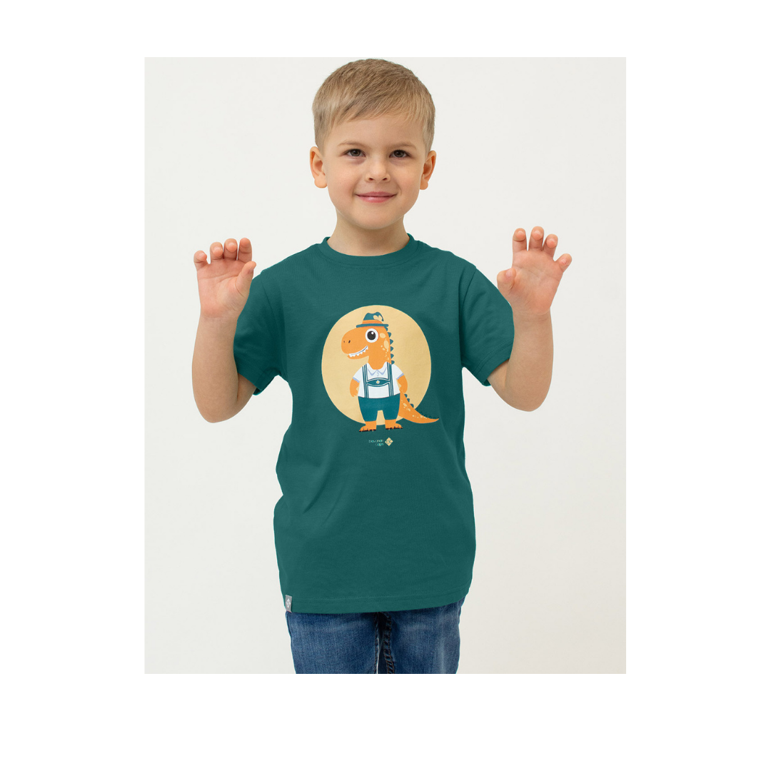 Kinder T-Shirt Bavarosaurus (grün)