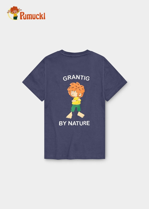 Kinder T-Shirt Pumuckl "Grantig by nature" (graublau)