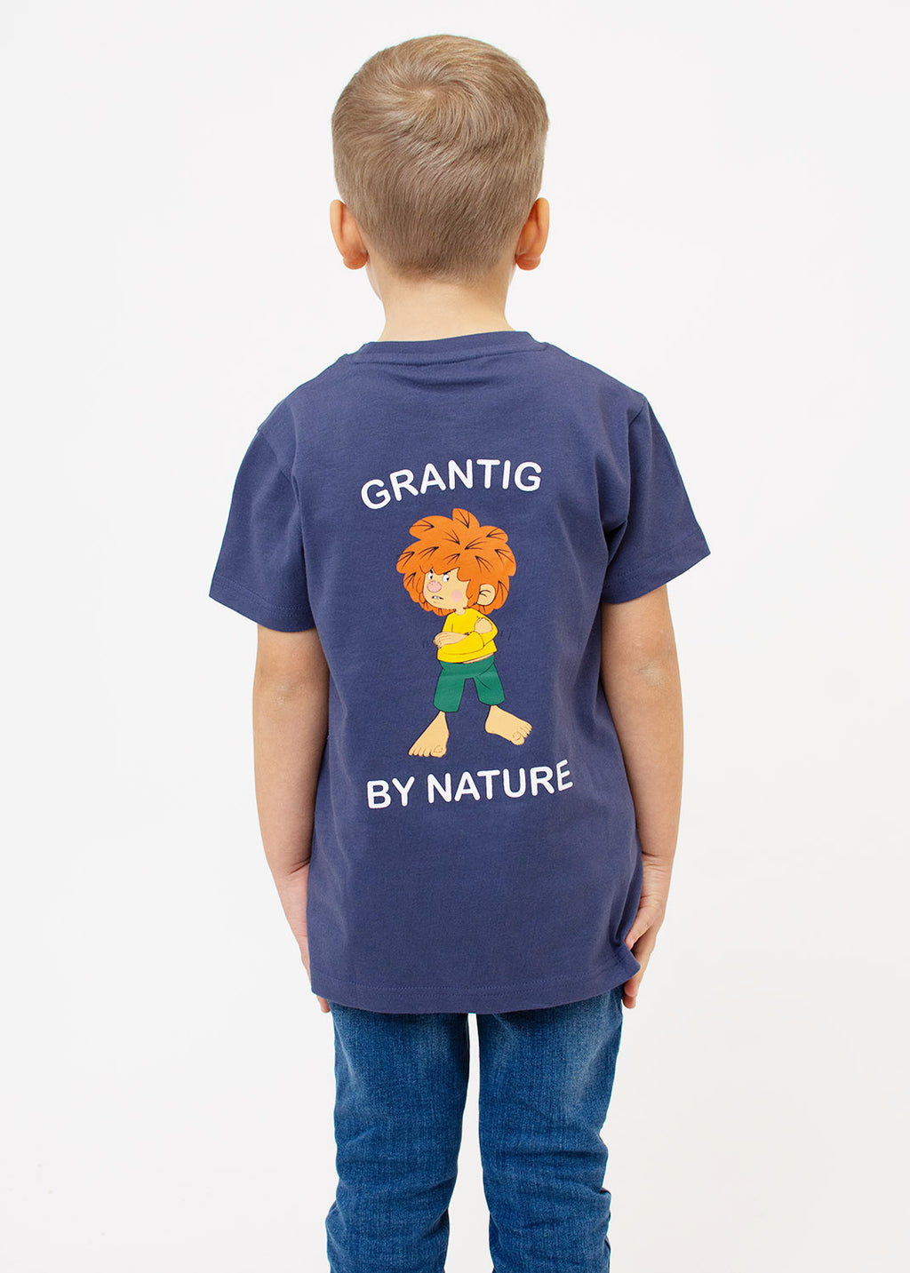 Kinder T-Shirt Pumuckl "Grantig by nature" (graublau)