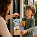 Fröhliches Geschenk für Kinder ab drei Jahren mit Mutmachbuch und Partydekoration