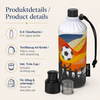 Produktdetails der Emil Kindertrinkflasche Fußball 0,4 l mit Textilbezug und Trink-Cap