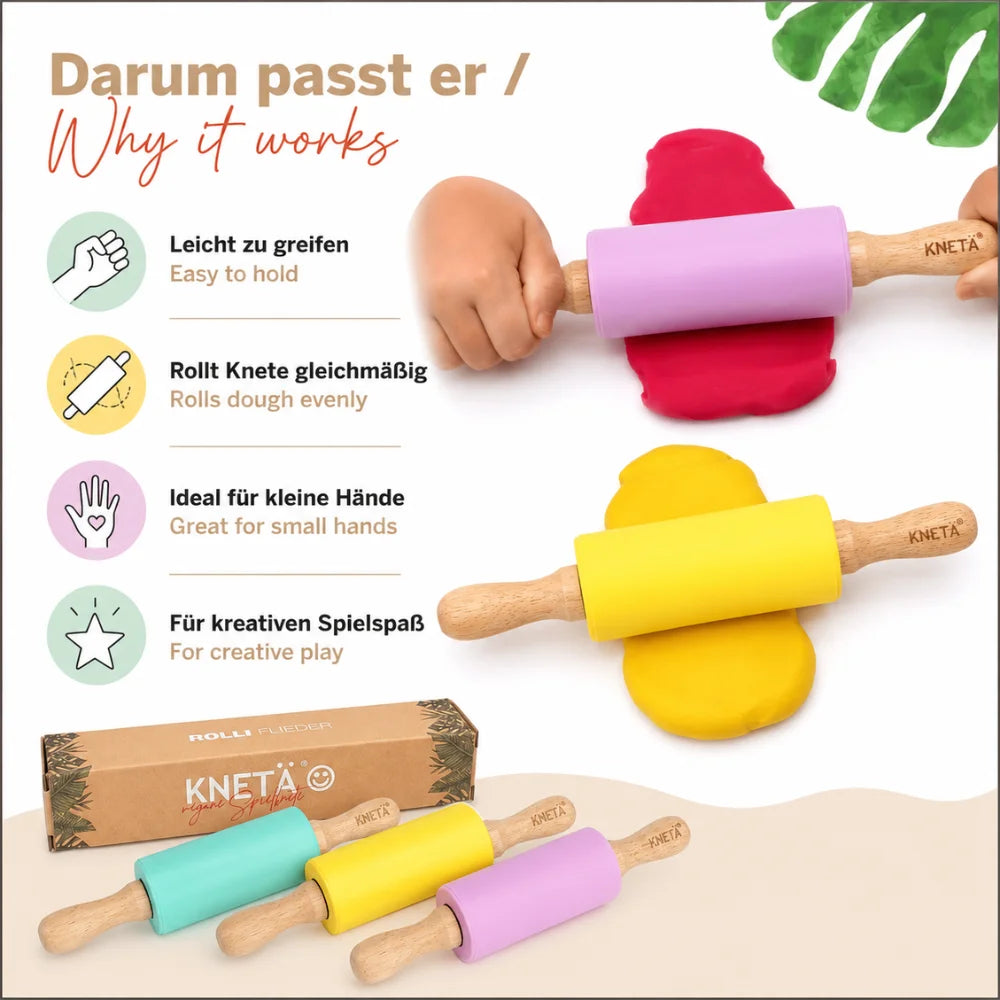 KNETÄ Knetroller Rolli als Zubehör für Knetmasse – leicht zu greifen und ideal für kleine Hände