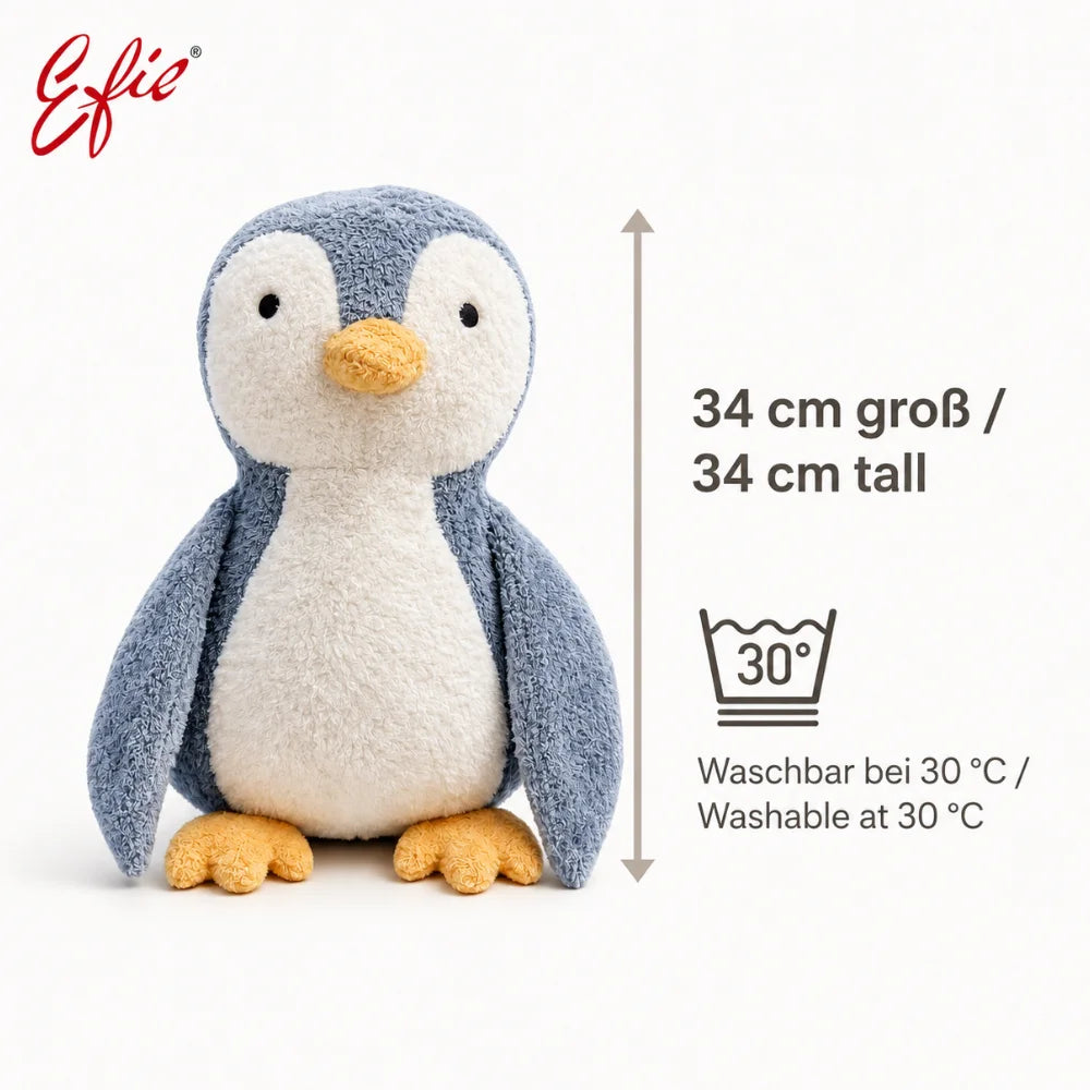 EFIE Kuscheltier Pinguin 34 cm groß und bei 30 Grad waschbar