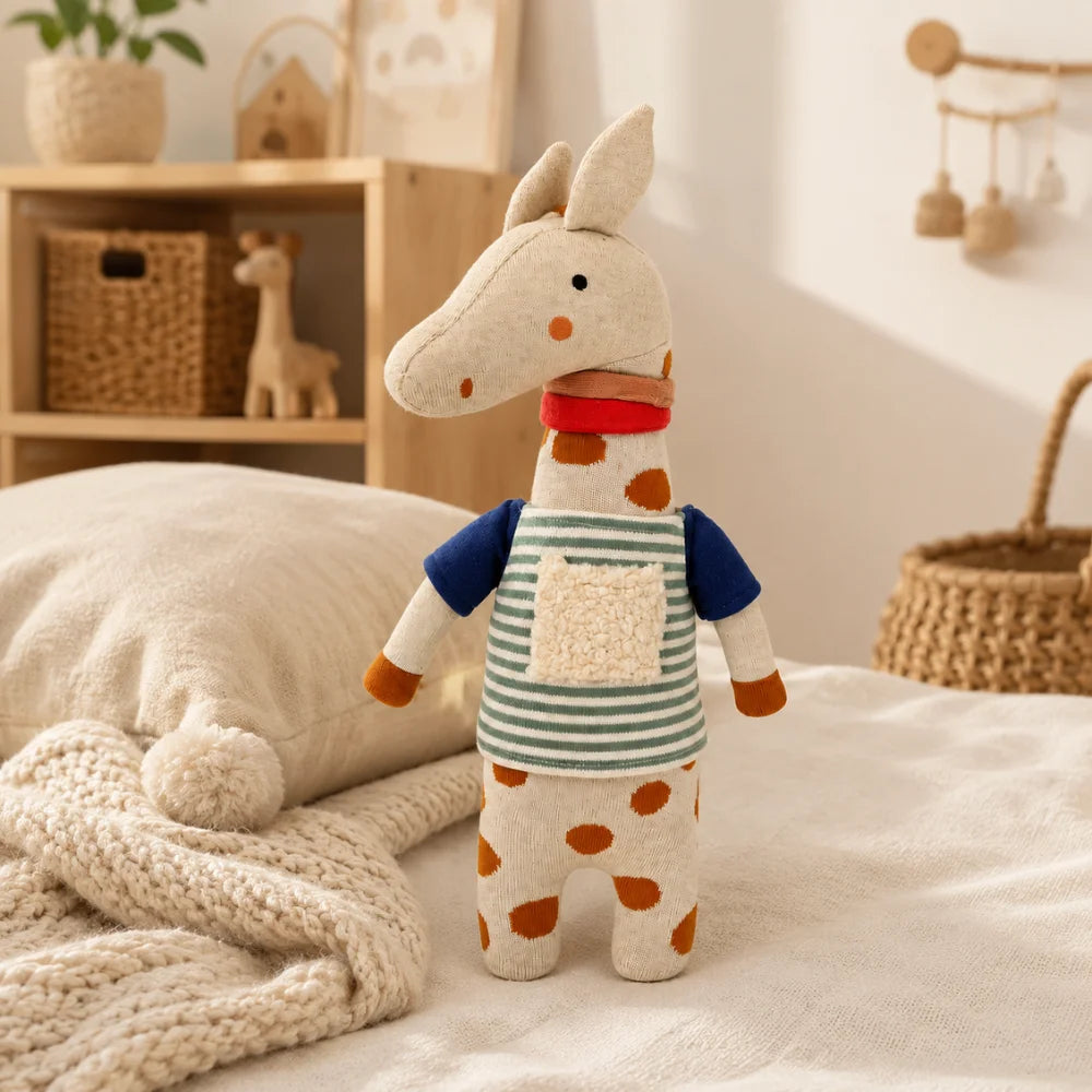 Kuscheltier Giraffe Mala in einem gemütlichen Kinderzimmer
