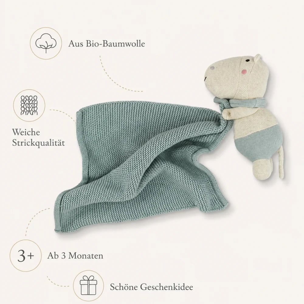 Kuscheltuch Hippo als Geschenk zur Geburt oder Taufe