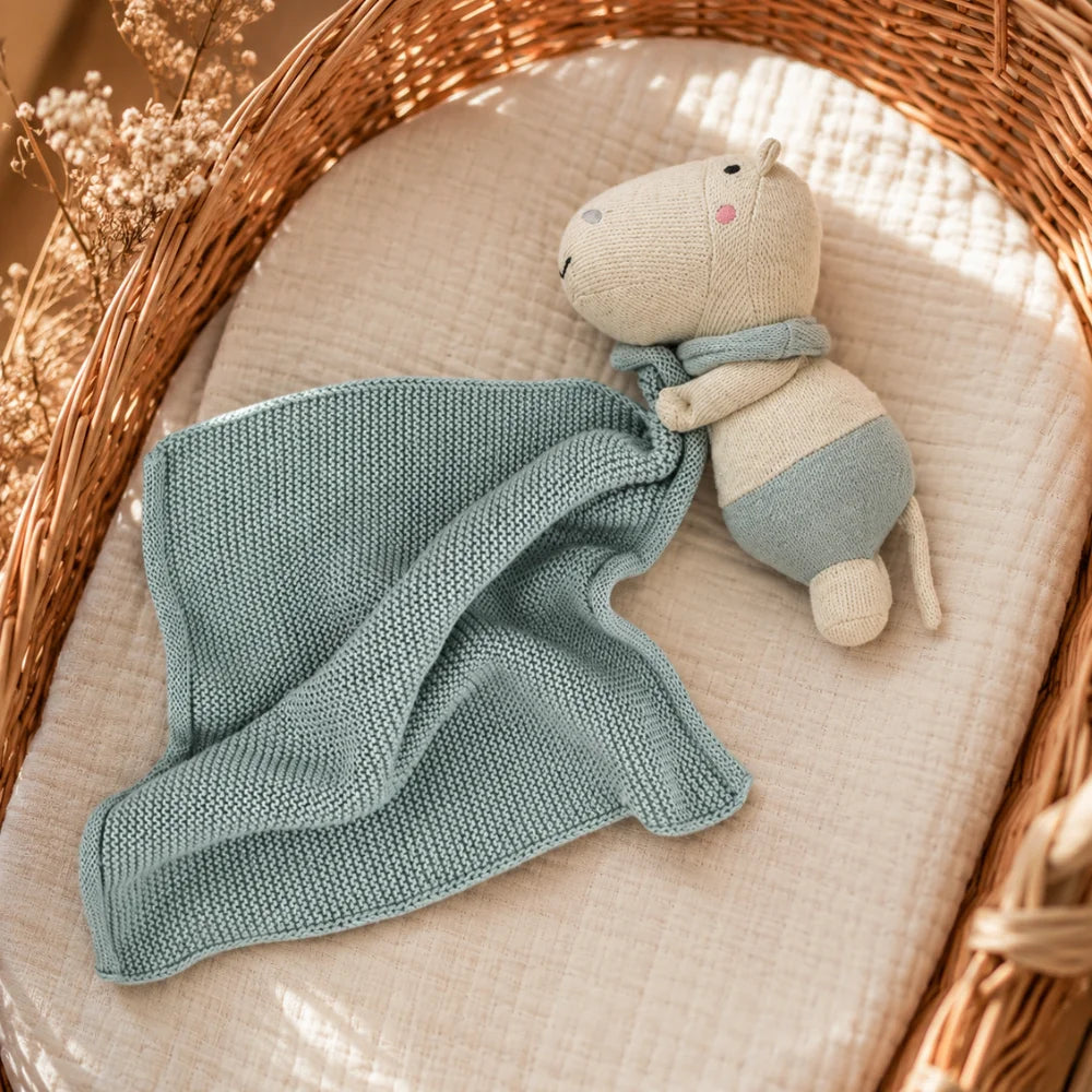Kuscheltuch Hippo für Babys – Geschenk zur Geburt & Taufe Zweitbild