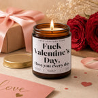 Humorvolle Duftkerze zum Valentinstag 120 ml mit Geschenkbox und romantischer Dekoration