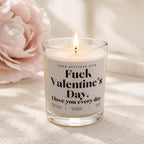 Lustige Valentinstag Duftkerze 300 ml mit Orange-Sunrise-Duft und romantischer Dekoration