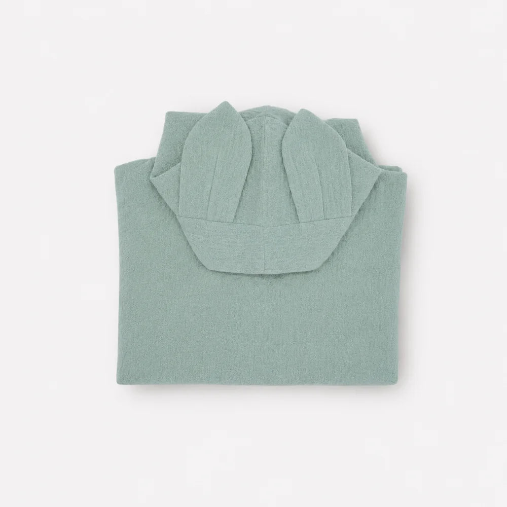 Gefalteter Musselin-Badeponcho für Babys und Kleinkinder in Aquamarine