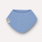 Musselin-Lätzchen Dusty Blue aus Bio-Baumwolle mit verdecktem Druckknopf