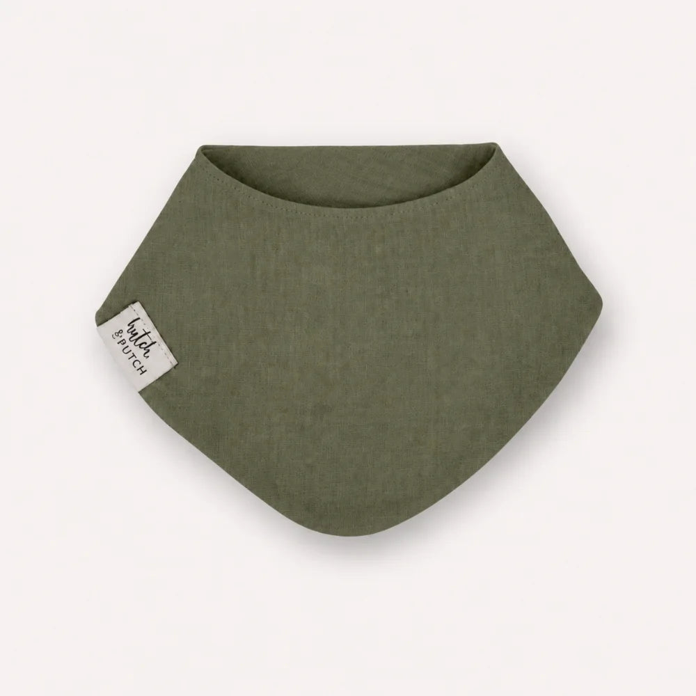 Musselin-Lätzchen für Babys in Olive Green aus Bio-Baumwolle