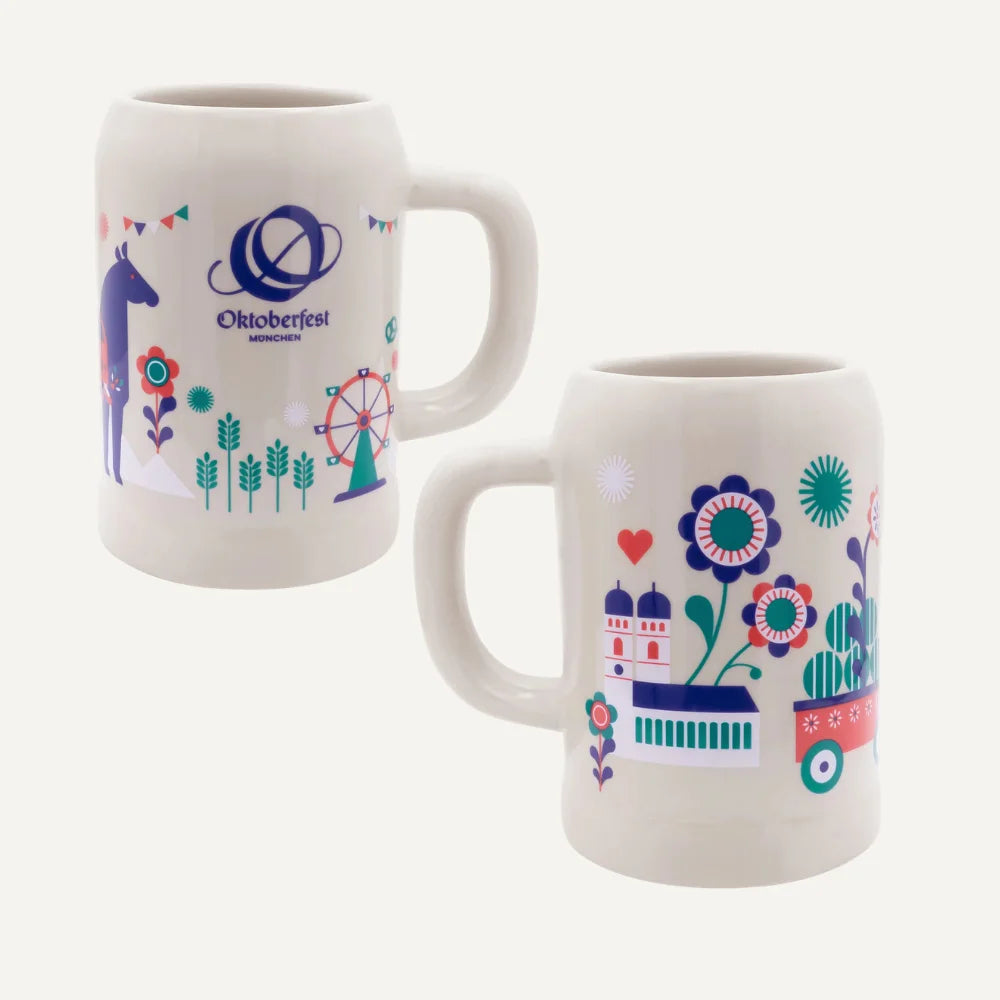 Oktoberfest Bierkrug in grau im Geschenkbundle