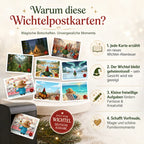 Wichtelpostkarten mit neuen Erlebnissen geheimnisvollem Wichtel und freiwilligen Aufgaben